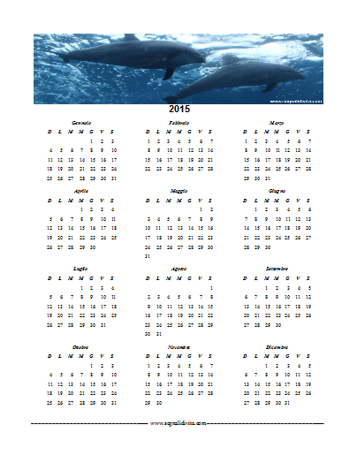 Calendario formato Writer 2015 delfini