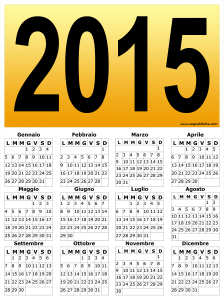 Calendario 2015 piccolo: 672 x 900 pixel