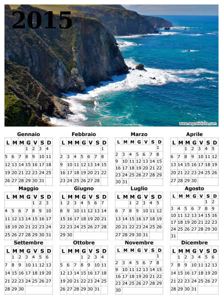 Calendario delle scogliere del 2015