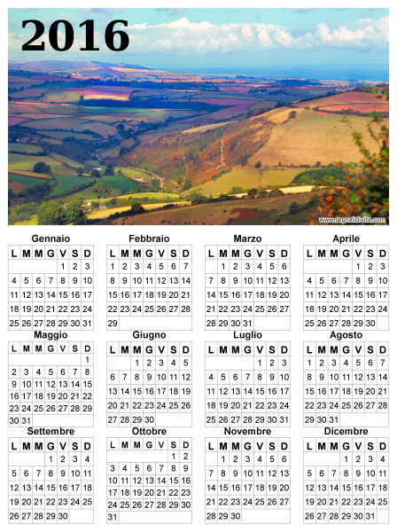 Calendario con panorama del 2016