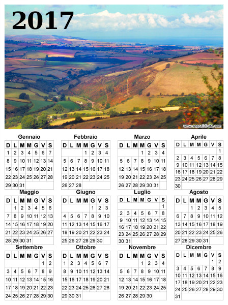 Calendario con panorama del 2017