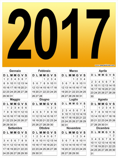 Calendario 2017 piccolo: 672 x 900 pixel
