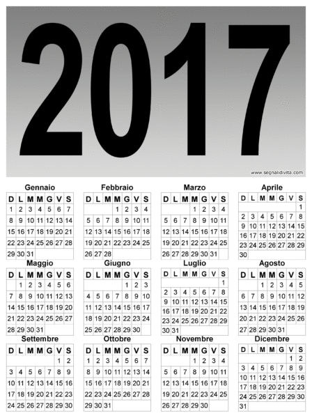 Calendario 2017 extra large: 2500 x 3350 pixel