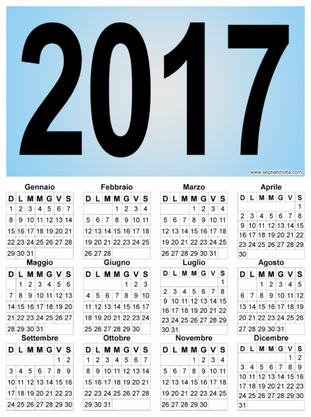 Calendario 2017 grande: 1800 x 2412 pixel