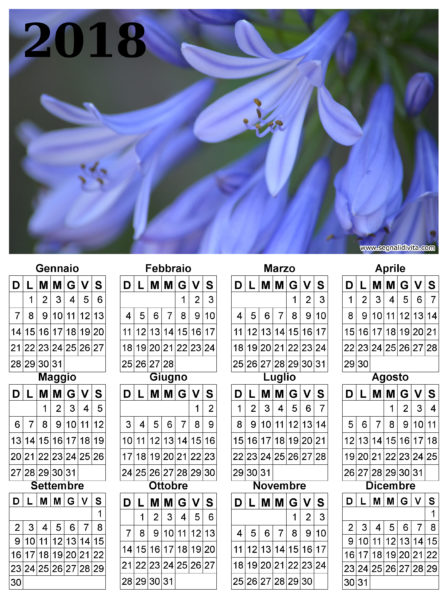 Calendario fiori del 2018
