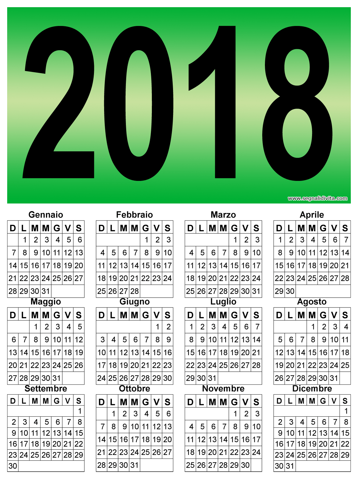 Calendario 2018 medio: 1200 x 1608 pixel
