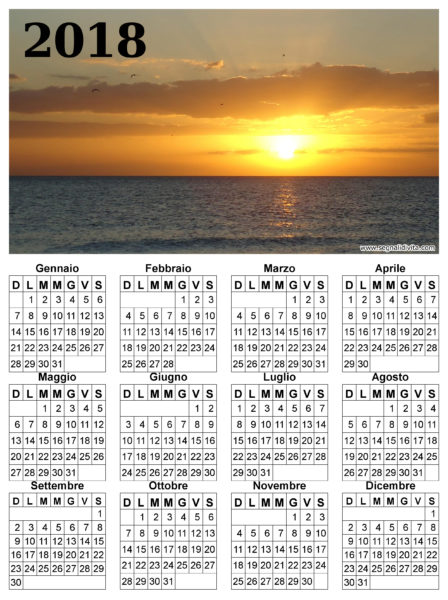 Calendario 2018 paesaggio marittimo