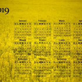 Calendario giallo fiorito del 2019