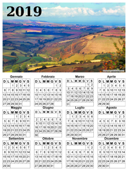 Calendario con panorama del 2019