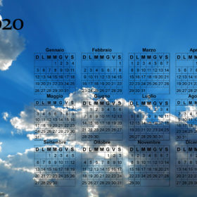 Calendario cielo splendente del 2020
