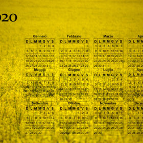 Calendario giallo fiorito del 2020