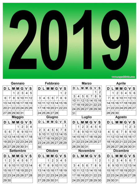 Calendario 2019 medio: 1200 x 1608 pixel